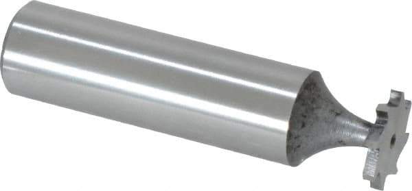 Made in USA - 1/2" Diam x 1/16" Face Width, High Speed Steel, 8 Teeth, Shank Connection Woodruff Keyseat Cutter - Uncoated, 2-1/16" OAL x 1/2" Shank, Staggered Teeth, ANSI 204, Old Standard 1 - USA Tool & Supply