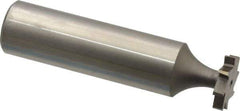 Made in USA - 1/2" Diam x 3/32" Face Width, High Speed Steel, 8 Teeth, Shank Connection Woodruff Keyseat Cutter - Uncoated, 2-3/32" OAL x 1/2" Shank, Staggered Teeth, ANSI 304, Old Standard 2 - USA Tool & Supply