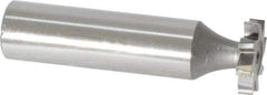 Made in USA - 5/8" Diam x 1/8" Face Width, High Speed Steel, 8 Teeth, Shank Connection Woodruff Keyseat Cutter - Uncoated, 2-1/8" OAL x 1/2" Shank, Staggered Teeth, ANSI 405, Old Standard 5 - USA Tool & Supply