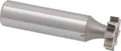 Made in USA - 5/8" Diam x 5/32" Face Width, High Speed Steel, 8 Teeth, Shank Connection Woodruff Keyseat Cutter - Uncoated, 2-5/32" OAL x 1/2" Shank, Staggered Teeth, ANSI 505, Old Standard 6 - USA Tool & Supply