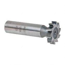 Made in USA - 7/8" Diam x 3/16" Face Width, High Speed Steel, 10 Teeth, Shank Connection Woodruff Keyseat Cutter - Uncoated, 2-3/16" OAL x 1/2" Shank, Staggered Teeth, ANSI 607, Old Standard 11 - USA Tool & Supply