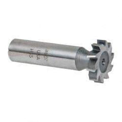 Made in USA - 7/8" Diam x 3/16" Face Width, High Speed Steel, 10 Teeth, Shank Connection Woodruff Keyseat Cutter - Uncoated, 2-3/16" OAL x 1/2" Shank, Staggered Teeth, ANSI 607, Old Standard 11 - USA Tool & Supply