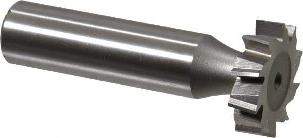Made in USA - 7/8" Diam x 7/32" Face Width, High Speed Steel, 10 Teeth, Shank Connection Woodruff Keyseat Cutter - Uncoated, 2-7/32" OAL x 1/2" Shank, Staggered Teeth, ANSI 707, Old Standard 12 - USA Tool & Supply