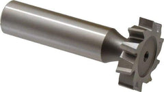 Made in USA - 1" Diam x 7/32" Face Width, High Speed Steel, 10 Teeth, Shank Connection Woodruff Keyseat Cutter - Uncoated, 2-7/32" OAL x 1/2" Shank, Staggered Teeth, ANSI 708, Old Standard 14 - USA Tool & Supply