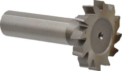 Made in USA - 1-1/4" Diam x 7/32" Face Width, High Speed Steel, 12 Teeth, Shank Connection Woodruff Keyseat Cutter - Uncoated, 2-7/32" OAL x 1/2" Shank, Staggered Teeth, ANSI 710, Old Standard 20 - USA Tool & Supply