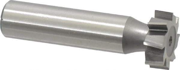 Made in USA - 3/4" Diam x 1/4" Face Width, High Speed Steel, 8 Teeth, Shank Connection Woodruff Keyseat Cutter - Uncoated, 2-1/4" OAL x 1/2" Shank, Staggered Teeth, ANSI 806, Old Standard 91 - USA Tool & Supply