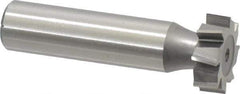 Made in USA - 3/4" Diam x 1/4" Face Width, High Speed Steel, 8 Teeth, Shank Connection Woodruff Keyseat Cutter - Uncoated, 2-1/4" OAL x 1/2" Shank, Staggered Teeth, ANSI 806, Old Standard 91 - USA Tool & Supply