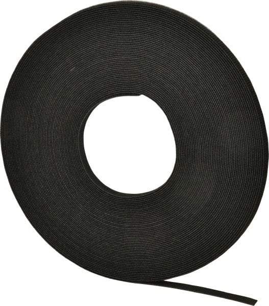 VELCRO Brand - 3/8" Wide x 25 Yd Long Self Fastening Tie/Strap Hook & Loop Roll - Continuous Roll, Black - USA Tool & Supply