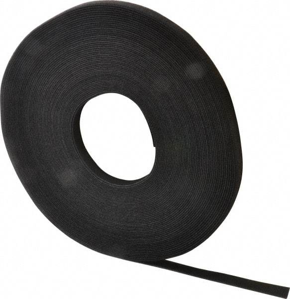 VELCRO Brand - 1/2" Wide x 25 Yd Long Self Fastening Tie/Strap Hook & Loop Roll - Continuous Roll, Black - USA Tool & Supply