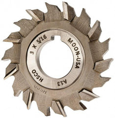 Made in USA - 3" Diam x 5/16" Width of Cut, 18 Teeth, Cobalt Side Milling Cutter - Staggered Teeth, Uncoated - USA Tool & Supply