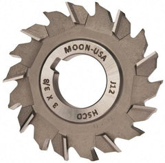 Made in USA - 3" Diam x 3/8" Width of Cut, 18 Teeth, Cobalt Side Milling Cutter - Staggered Teeth, Uncoated - USA Tool & Supply