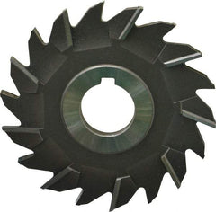 Made in USA - 4" Diam x 1/4" Width of Cut, 18 Teeth, Cobalt Side Milling Cutter - Staggered Teeth, Uncoated - USA Tool & Supply