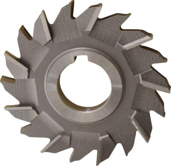 Made in USA - 4" Diam x 3/8" Width of Cut, 18 Teeth, Cobalt Side Milling Cutter - Staggered Teeth, Uncoated - USA Tool & Supply