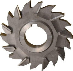 Made in USA - 4" Diam x 1/2" Width of Cut, 18 Teeth, Cobalt Side Milling Cutter - Staggered Teeth, Uncoated - USA Tool & Supply