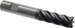 Iscar - 3/4", 5 Flute, Single End, Solid Carbide, Corner Chamfer End Mill - 5" OAL, 38° Helix, Right Hand Flute, 1.87" LOC, Right Hand Cut - USA Tool & Supply