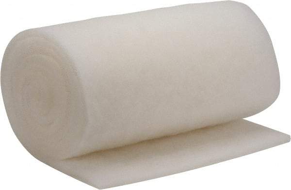 Made in USA - 15' Long x 25" Wide x 1" Thick Polyester Media Air Filter Media Roll - MERV 5, 85% Arrestance Efficiency, 500 FPM Max Air Flow, 0.14" wpg Init Resist, 1" wpg Final Resist, 30% Particle Capture Efficiency, Use with MSA - USA Tool & Supply