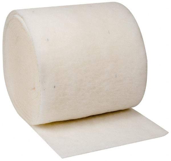 Made in USA - 90' Long x 30" Wide x 1" Thick Polyester Media Air Filter Media Roll - MERV 5, 85% Arrestance Efficiency, 500 FPM Max Air Flow, 0.14" wpg Init Resist, 1" wpg Final Resist, 30% Particle Capture Efficiency, Use with Any Unit - USA Tool & Supply