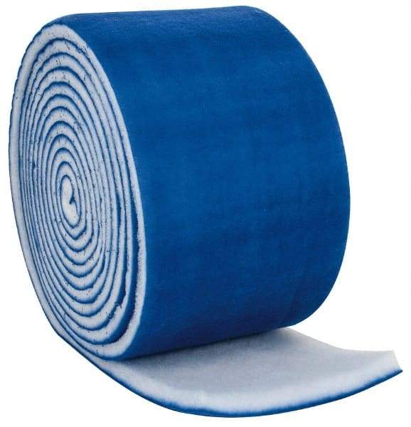 Made in USA - 60' Long x 20" Wide x 2" Thick Polyester Media Air Filter Media Roll - MERV 8, 89% Arrestance Efficiency, 500 FPM Max Air Flow, 0.21" wpg Init Resist, 1" wpg Final Resist, 30 to 35% Particle Capture Efficiency, Use with Any Unit - USA Tool & Supply