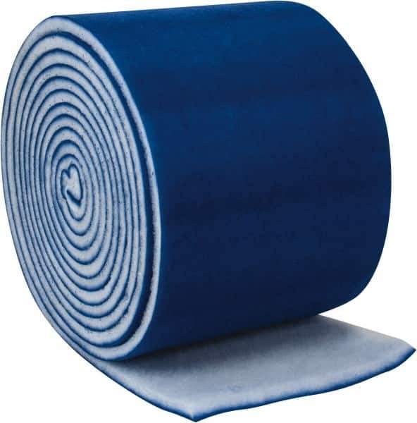 Made in USA - 60' Long x 25" Wide x 2" Thick Polyester Media Air Filter Media Roll - MERV 8, 89% Arrestance Efficiency, 500 FPM Max Air Flow, 0.21" wpg Init Resist, 1" wpg Final Resist, 30 to 35% Particle Capture Efficiency, Use with Any Unit - USA Tool & Supply