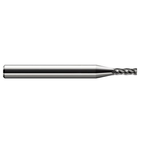 Miniature End Mills - Stub & Standard - 0.0620″ (1/16″) Cutter Diameter × 0.1860″ Length of Cut Carbide Square End Mill, 4 Flutes - Exact Industrial Supply