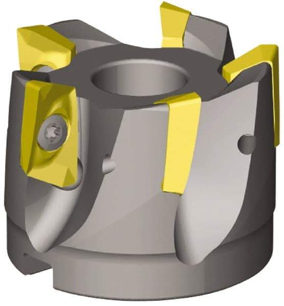 Kennametal - 12 Inserts, 8" Cut Diam, 2-1/2" Arbor Diam, 0.71" Max Depth of Cut, Indexable Square-Shoulder Face Mill - 0/90° Lead Angle, 2-1/2" High, EC18.., EP18.. Insert Compatibility, Series Mill 1-18 - USA Tool & Supply