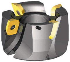 Kennametal - 5 Inserts, 3" Cut Diam, 1" Arbor Diam, 0.49" Max Depth of Cut, Indexable Square-Shoulder Face Mill - 0/90° Lead Angle, 1-3/4" High, LFEW 353...R Insert Compatibility, Series RPF - USA Tool & Supply