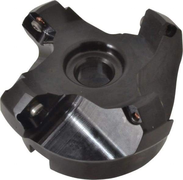 Kennametal - 62.99mm Cut Diam, 1" Arbor Hole, 6.6mm Max Depth of Cut, 45° Indexable Chamfer & Angle Face Mill - 4 Inserts, SEKT 1404... Insert, Right Hand Cut, 4 Flutes, Series KSSM - USA Tool & Supply