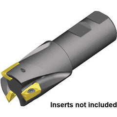 Kennametal - 1-1/2" Cut Diam, 1-1/4" Shank Diam, 4.53" OAL, Indexable Square Shoulder End Mill - Weldon Shank, 0° Lead Angle - USA Tool & Supply