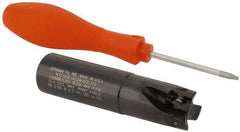 Kennametal - 1" Cut Diam, 0.58" Max Depth of Cut, 1" Shank Diam, 4.03" OAL, Indexable Square Shoulder End Mill - EC14.., EP14.. Inserts, Weldon Shank, 0° Lead Angle, Through Coolant - USA Tool & Supply