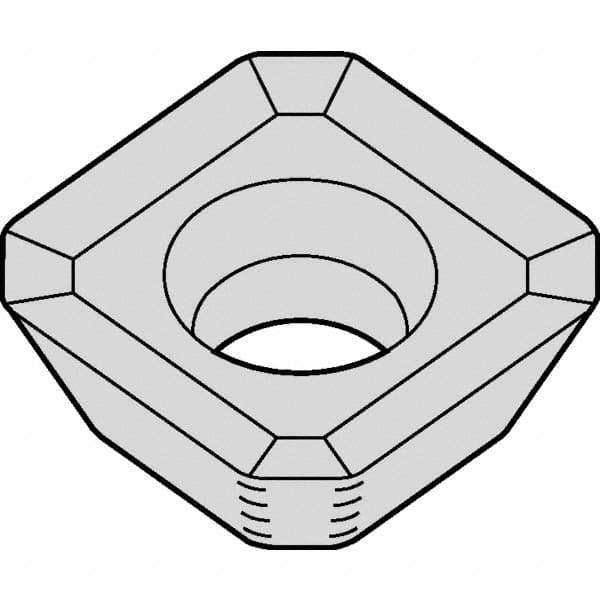 Kennametal - SEHT43 Grade K68 Carbide Milling Insert - Uncoated, 0.188" Thick, 1/2" Inscribed Circle, 1mm Corner Radius - USA Tool & Supply