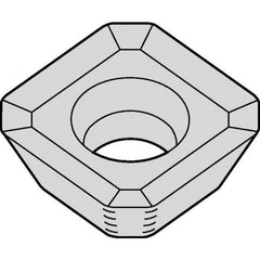 Kennametal - SEHT43 Grade K68 Carbide Milling Insert - Uncoated, 0.188" Thick, 1/2" Inscribed Circle, 1mm Corner Radius - USA Tool & Supply