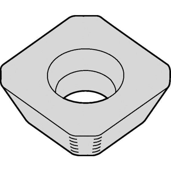 Kennametal - SEHW43 Grade K68 Carbide Milling Insert - Uncoated, 0.188" Thick, 1/2" Inscribed Circle, 1mm Corner Radius - USA Tool & Supply