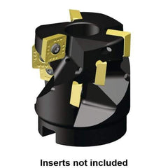 Kennametal - 55 Inserts, 3" Cut Diam, 1-1/4" Arbor Diam, 4.11" Max Depth of Cut, Indexable Square-Shoulder Face Mill - 0/90° Lead Angle, 5" High, SD.T 43.. Insert Compatibility, Through Coolant, Series KSSP - USA Tool & Supply