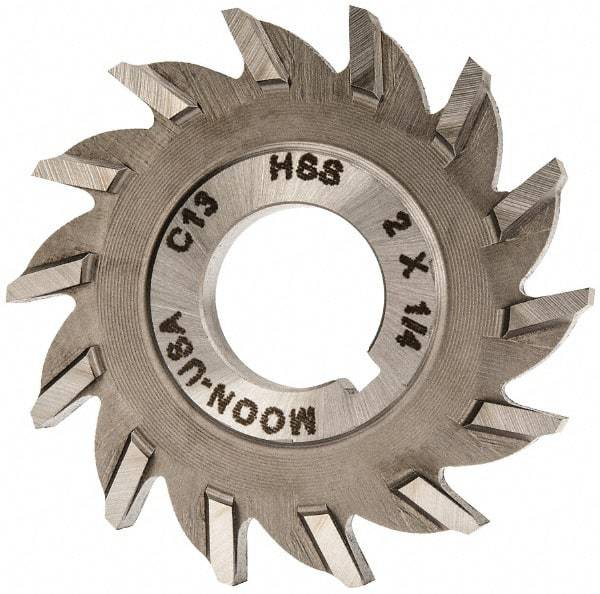 Made in USA - 2" Diam x 1/4" Width of Cut, 14 Teeth, High Speed Steel Side Milling Cutter - Straight Teeth, Uncoated - USA Tool & Supply