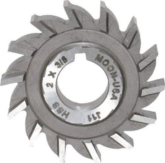 Made in USA - 2" Diam x 3/8" Width of Cut, 14 Teeth, High Speed Steel Side Milling Cutter - Straight Teeth, Uncoated - USA Tool & Supply