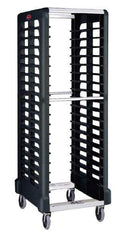 Rubbermaid - 175 Lb Capacity, 23-3/4" Wide x 28-3/4" Long x 67-7/8" High Pan & Tray Cart - 18 Shelf, Plastic, 2 Rigid/2 Swivel Casters - USA Tool & Supply
