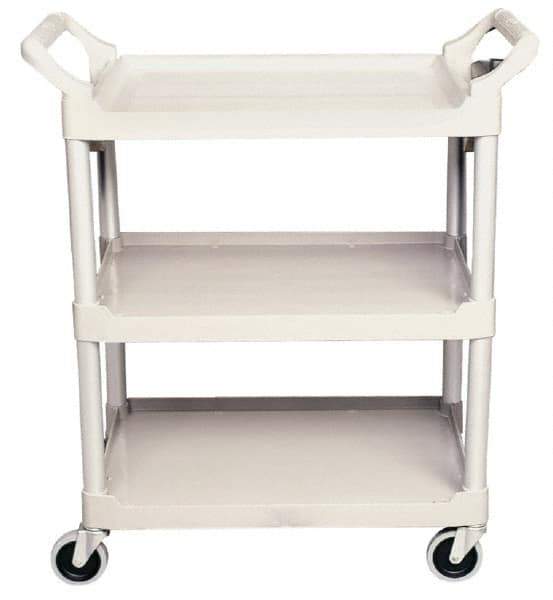 Rubbermaid - 200 Lb Capacity, 18-5/8" Wide x 33-5/8" Long x 37-3/4" High Standard Utility Cart - 3 Shelf, Plastic, Swivel Casters - USA Tool & Supply