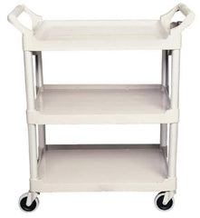 Rubbermaid - 200 Lb Capacity, 18-5/8" Wide x 33-5/8" Long x 37-3/4" High Standard Utility Cart - 3 Shelf, Plastic, Swivel Casters - USA Tool & Supply
