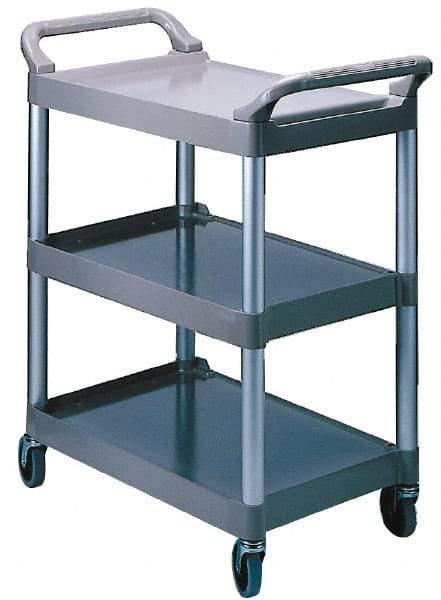 Rubbermaid - 200 Lb Capacity, 18-5/8" Wide x 33-5/8" Long x 37-3/4" High Standard Utility Cart - 3 Shelf, Plastic, Swivel Casters - USA Tool & Supply