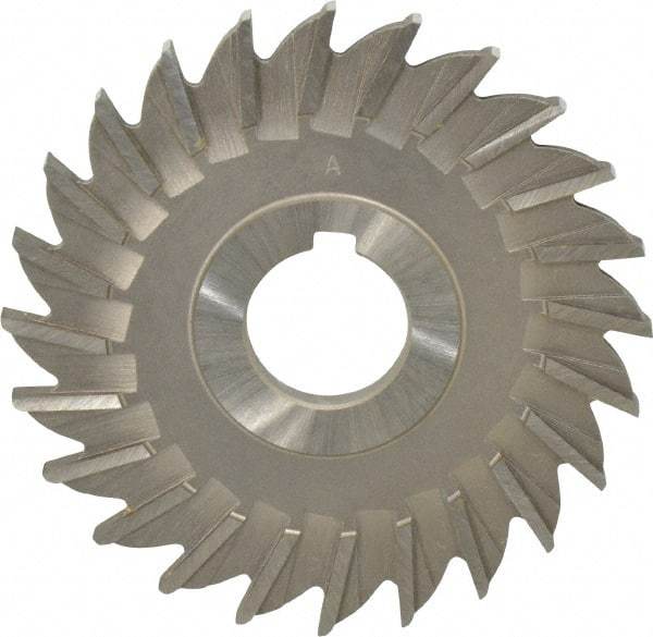 Made in USA - 4" Diam x 1/4" Width of Cut, 24 Teeth, High Speed Steel Side Milling Cutter - Straight Teeth, Uncoated - USA Tool & Supply