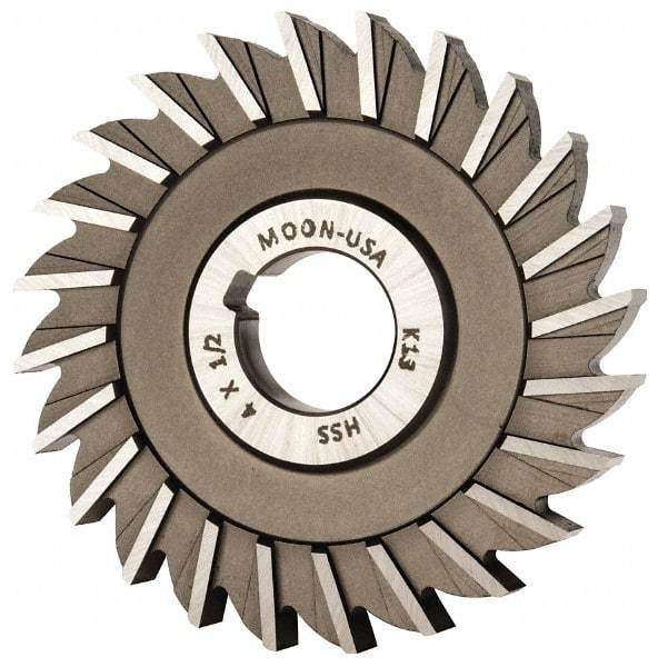 Made in USA - 4" Diam x 1/2" Width of Cut, 24 Teeth, High Speed Steel Side Milling Cutter - Straight Teeth, Uncoated - USA Tool & Supply