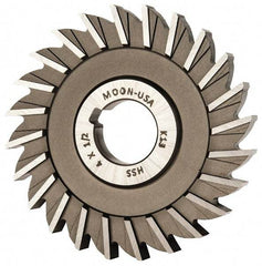 Made in USA - 4" Diam x 1/2" Width of Cut, 24 Teeth, High Speed Steel Side Milling Cutter - Straight Teeth, Uncoated - USA Tool & Supply