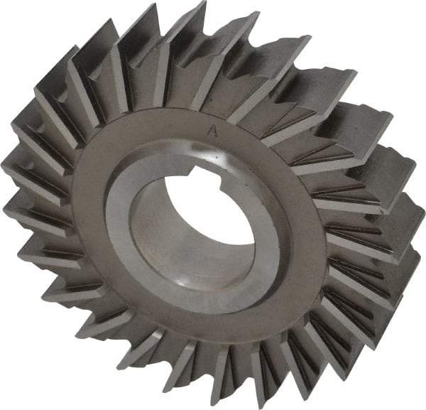 Made in USA - 4" Diam x 7/8" Width of Cut, 24 Teeth, High Speed Steel Side Milling Cutter - Straight Teeth, Uncoated - USA Tool & Supply