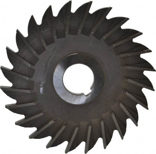 Made in USA - 5" Diam x 1/4" Width of Cut, 24 Teeth, High Speed Steel Side Milling Cutter - Straight Teeth, Uncoated - USA Tool & Supply