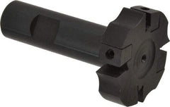 APT - Shank Connection, 0.485" Cutting Width, 9/16" Depth of Cut, 2" Cutter Diam, 4 Tooth Indexable Slotting Cutter - 3/4" Shank Diam, SM24 Toolholder, CTA 4 Insert, Right Hand Cutting Direction - USA Tool & Supply