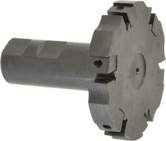 APT - Shank Connection, 0.485" Cutting Width, 15/16" Depth of Cut, 3" Cutter Diam, 6 Tooth Indexable Slotting Cutter - 1" Shank Diam, SM36 Toolholder, CTA 4 Insert, Right Hand Cutting Direction - USA Tool & Supply