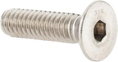 Value Collection - 1/4-20 UNC Hex Socket Drive, 82° Flat Screw - Grade 316 Stainless Steel, 1" OAL - USA Tool & Supply