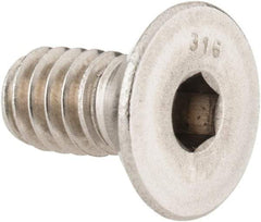 Value Collection - 1/4-20 UNC Hex Socket Drive, 82° Flat Screw - Grade 316 Stainless Steel, 1/2" OAL - USA Tool & Supply