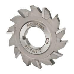 Made in USA - 2-1/8" Diam x 1/4" Width of Cut, 14 Teeth, High Speed Steel Side Milling Cutter - Staggered Teeth, Uncoated - USA Tool & Supply