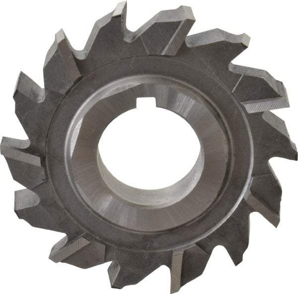 Made in USA - 2-1/8" Diam x 3/8" Width of Cut, 14 Teeth, High Speed Steel Side Milling Cutter - Staggered Teeth, Uncoated - USA Tool & Supply